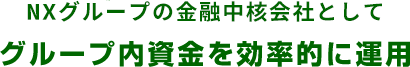 NXグループの金融中核会社としてグループ内資金を効率的に運用